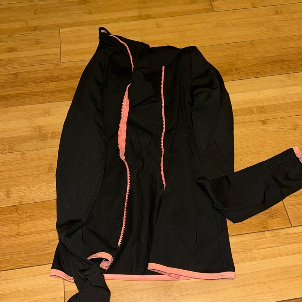 black and pink hoodie